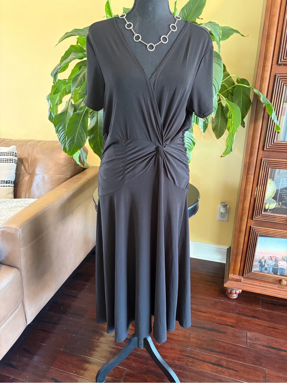 B-Slim tummy-slimming stretch midi dress - Large